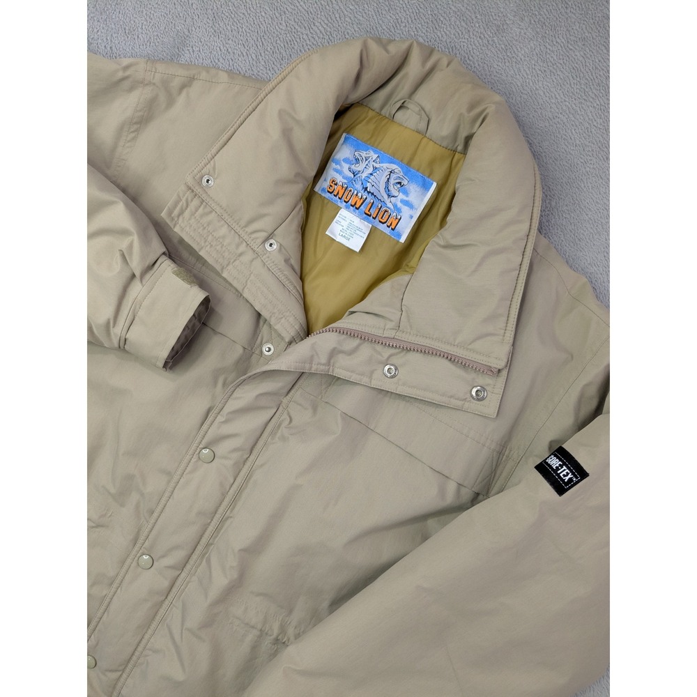 Snow Lion Vintage Gore-Tex Tan Ski Jacket Men's Large Insulated Winter Coat